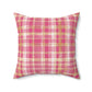 Pink And Gold Plaid Decorative Throw Pillow