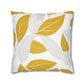 Yellow And White Leaves Graphic Floral Throw Pillow Cover