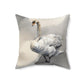 Swan Grey Cream And White Decorative Throw Pillow