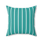 Turquoise And White Thin Stripe Decorative Throw Pillow