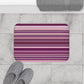 Deep Plum Purple Striped Bath Mat