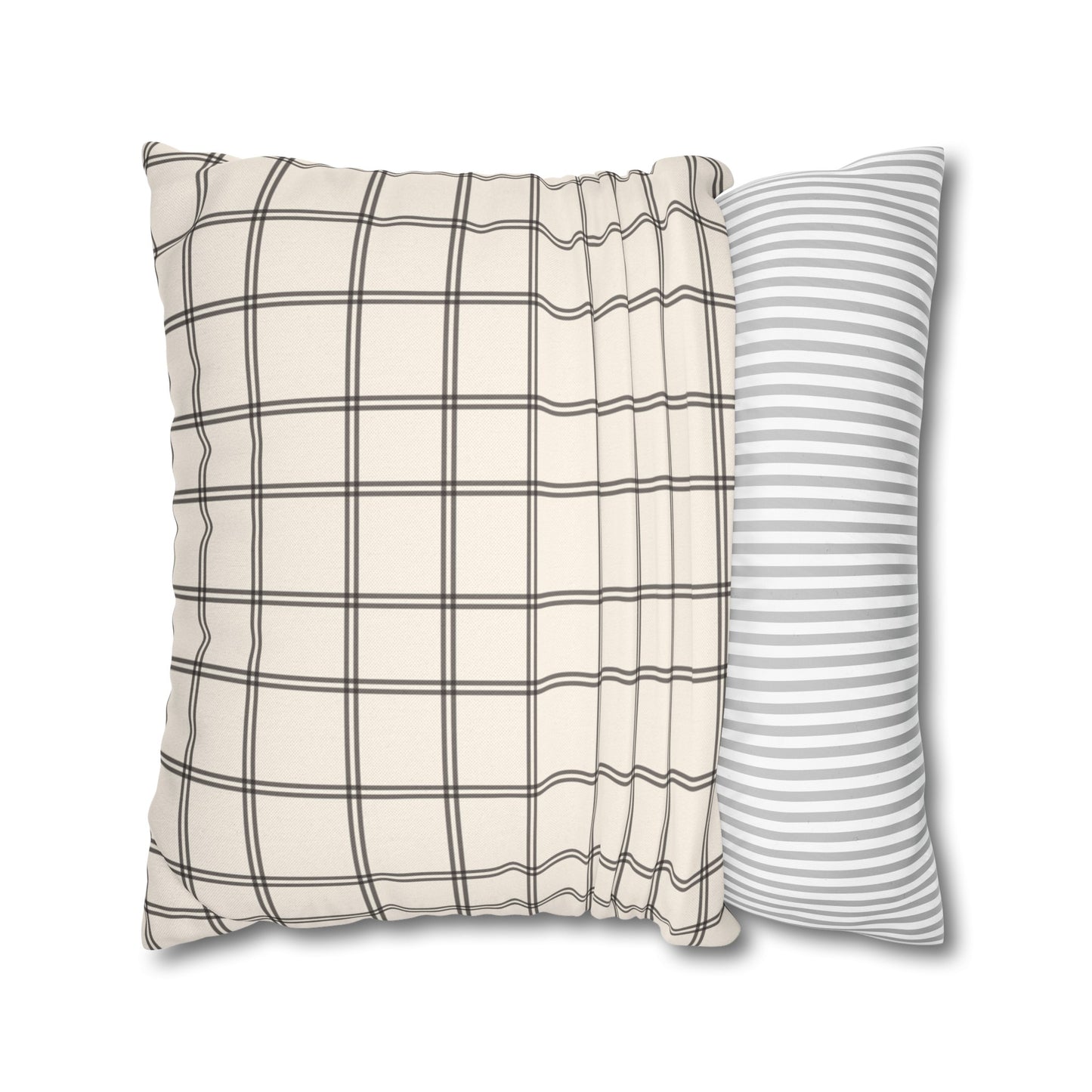 Cream And Black Check Throw Pillow Cover