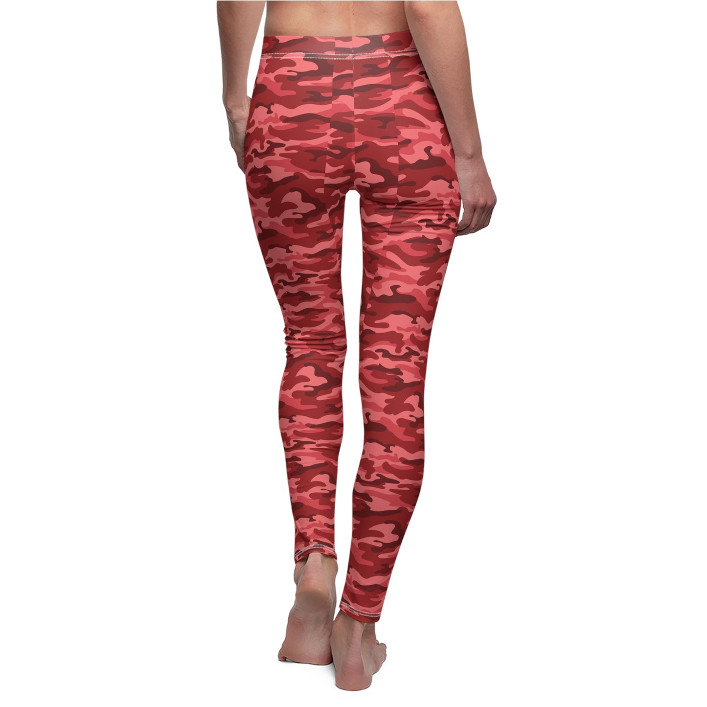 Red And Pink Camo Full-Length Leggings