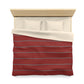 Red And Grey Striped Duvet Cover