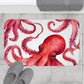 Red And Orange Watercolor Octopus Bath Mat