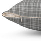 Grey Tight Plaid Decorative Throw Pillow