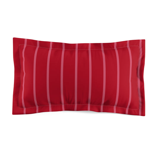 Vertical Pink Stripe In Red Pillow Sham