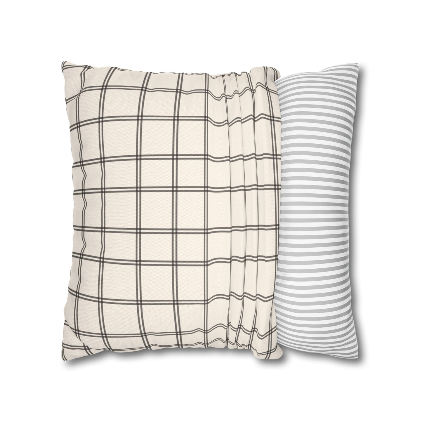 Cream And Black Check Throw Pillow Cover