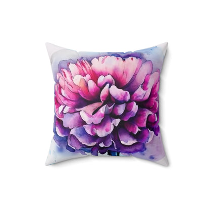 Pink And Purple Watercolor Peony Decorative Throw Pillow