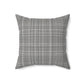 Grey Tight Plaid Decorative Throw Pillow