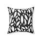 Black And White Modern Leaf Decorative Throw Pillow