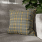 Grey And Gold Plaid Throw Pillow Cover