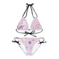 Soft Pink And Purple Fairy Dust Floral Two Piece Bikini Set