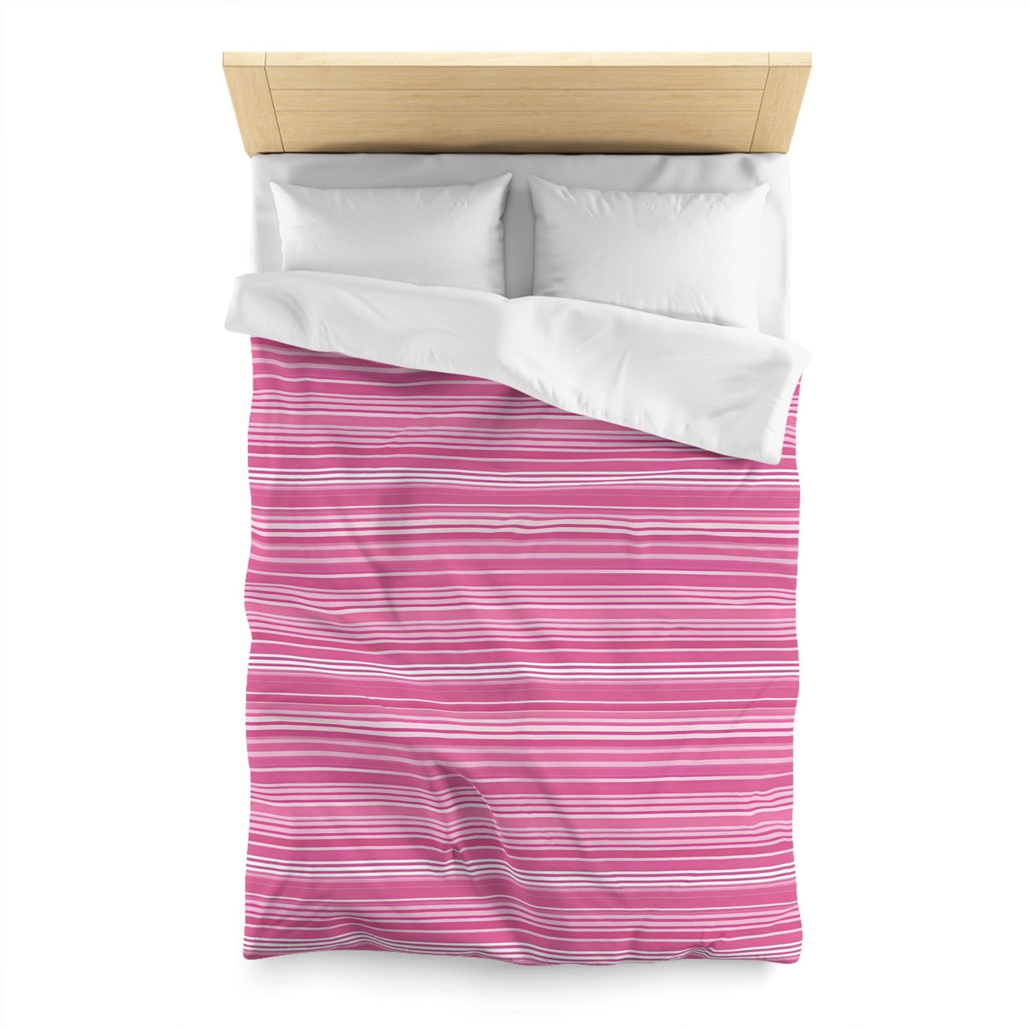 Bubble Gum Pink Striped Duvet Cover