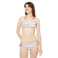 Grey And White USA Flag And Stars Two Piece Bikini Set