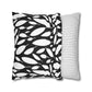 Black And White Modern Leaf Throw Pillow Cover