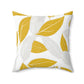 Yellow And White Leaves Graphic Floral Decorative Throw Pillow