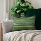 Organic Green Striped Lumbar Pillow