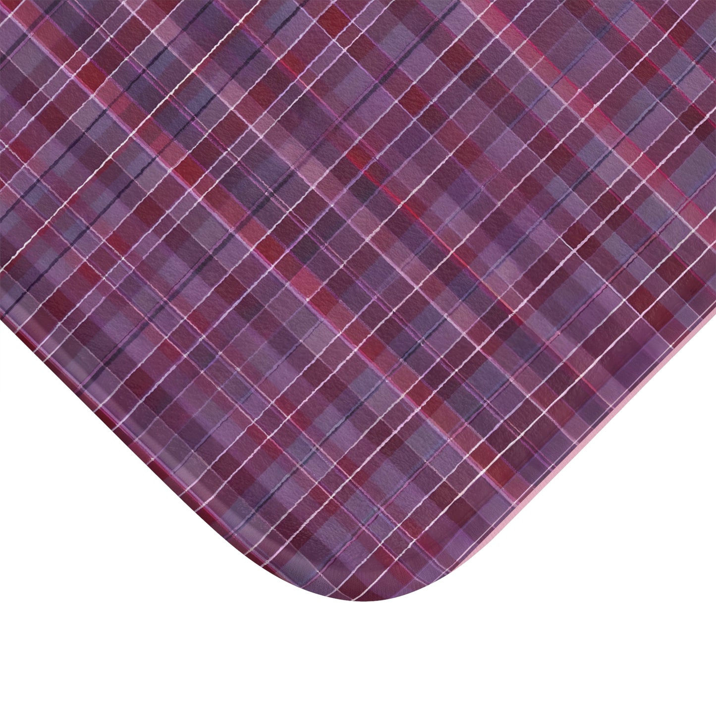 Deep Purple Plaid Bath Mat