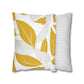 Yellow And White Leaves Graphic Floral Throw Pillow Cover