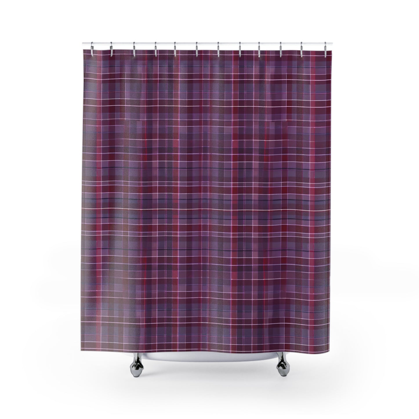 Deep Purple Plaid Shower Curtain