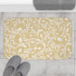 Gold And Cream Ornate Vine Floral Bath Mat