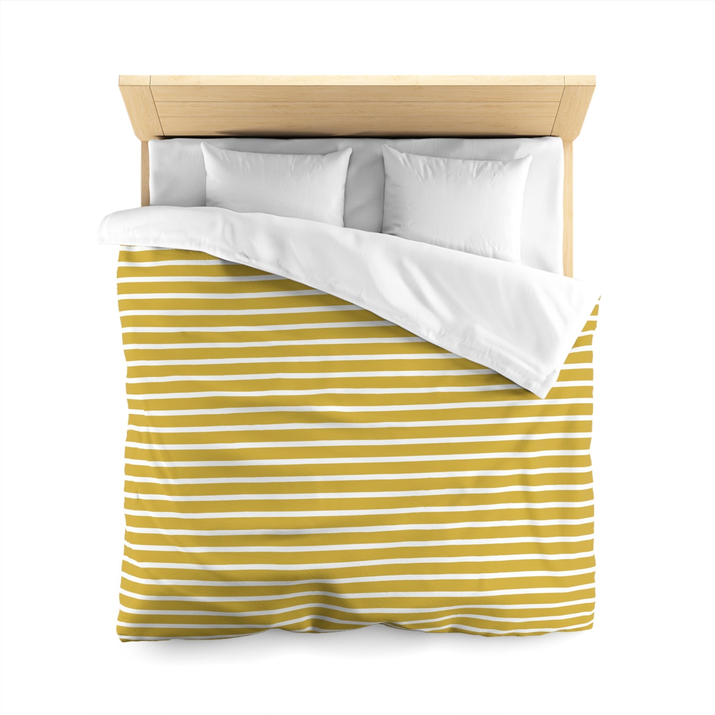 Yellow And White Striped Duvet Cover