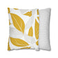 Yellow And White Leaves Graphic Floral Throw Pillow Cover