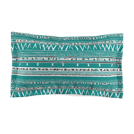 Turquoise White And Grey Aztec Pillow Sham