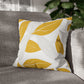 Yellow And White Leaves Graphic Floral Throw Pillow Cover