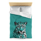 Turquoise Leopard Duvet Cover