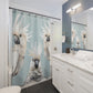 Cockatoo Trio In Light Blue Shower Curtain