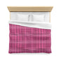 Hot Pink Plaid Duvet Cover