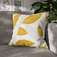 Yellow And White Leaves Graphic Floral Throw Pillow Cover