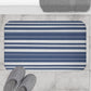 Blue Grey Striped Bath Mat