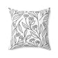 Black And White Modern Floral Throw Pillow