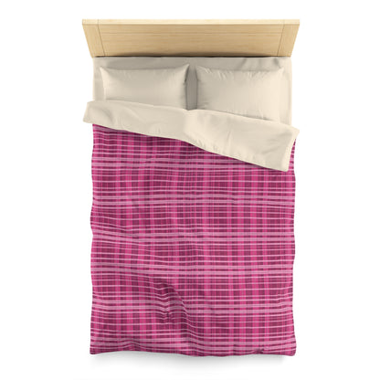 Hot Pink Plaid Duvet Cover