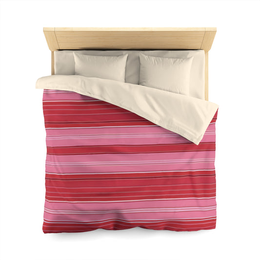 Red And Pink Stripe Duvet Cover