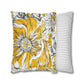 Yellow Grey And White Graphic Floral Throw Pillow Cover