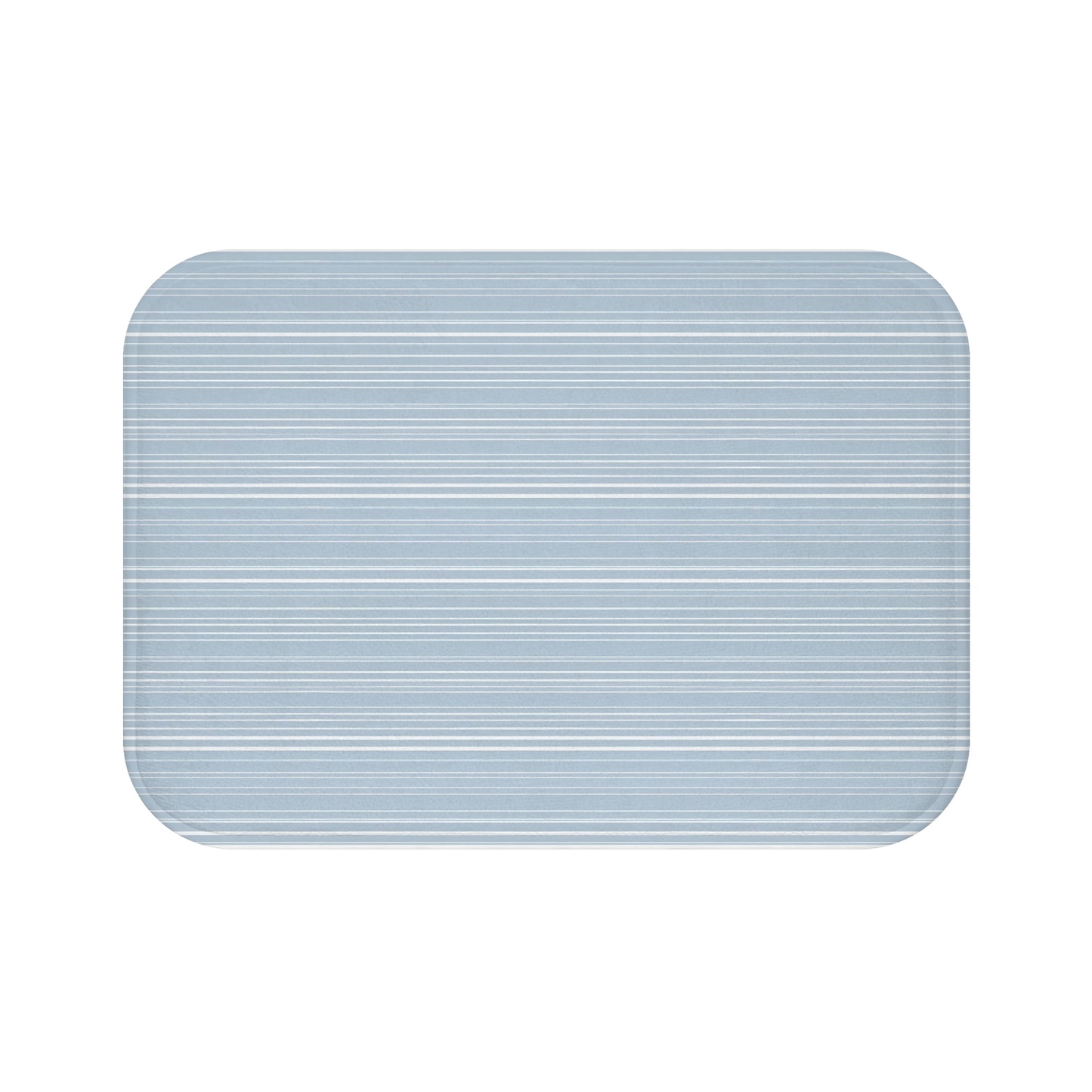 Blue And White Striped Bath Mat