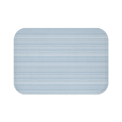 Blue And White Striped Bath Mat