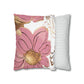 Pink, Gold, And White Floral Throw Pillow Cover