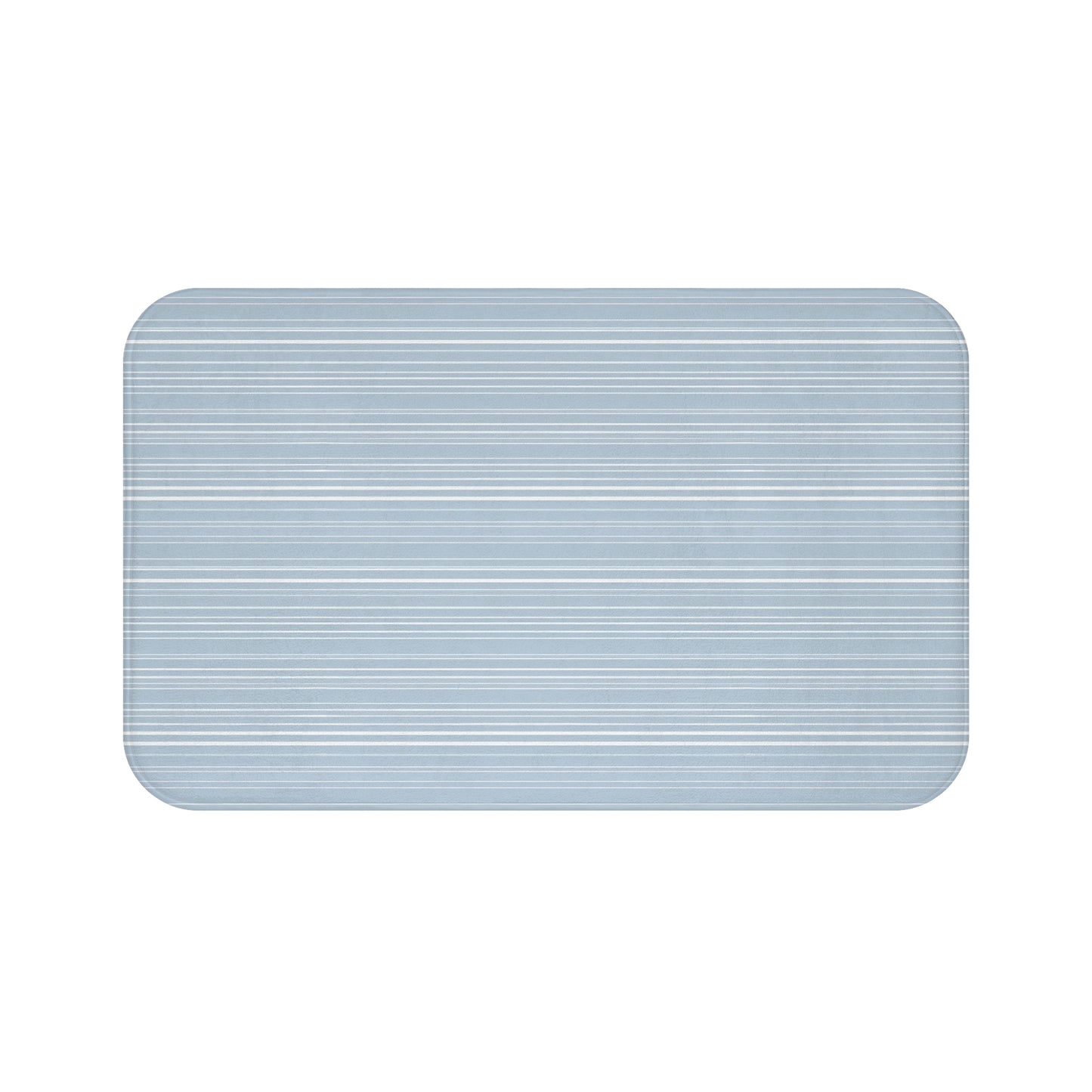 Blue And White Striped Bath Mat