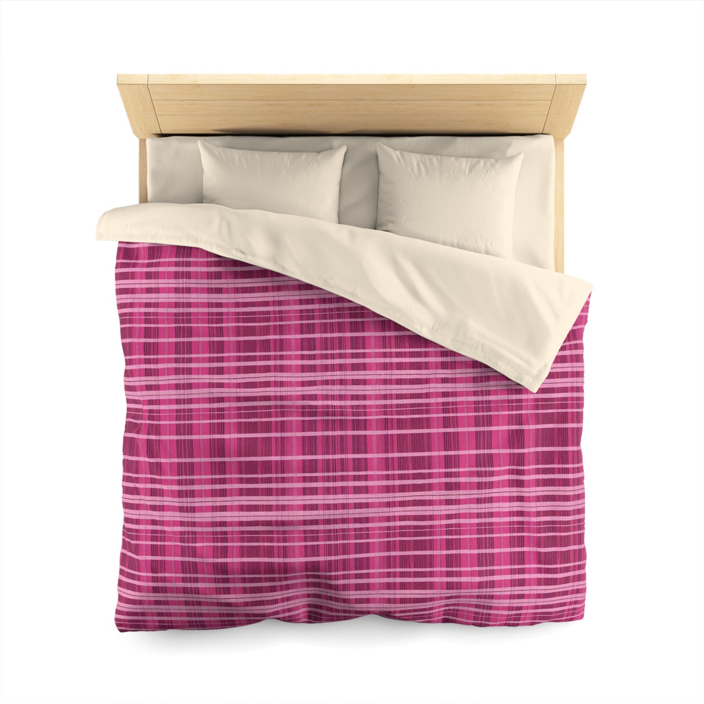 Hot Pink Plaid Duvet Cover