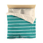 Turquoise And White Thin Stripe Duvet Cover