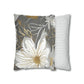 Modern Meets Traditional, Grey, Gold, And White, Floral Throw Pillow Cover