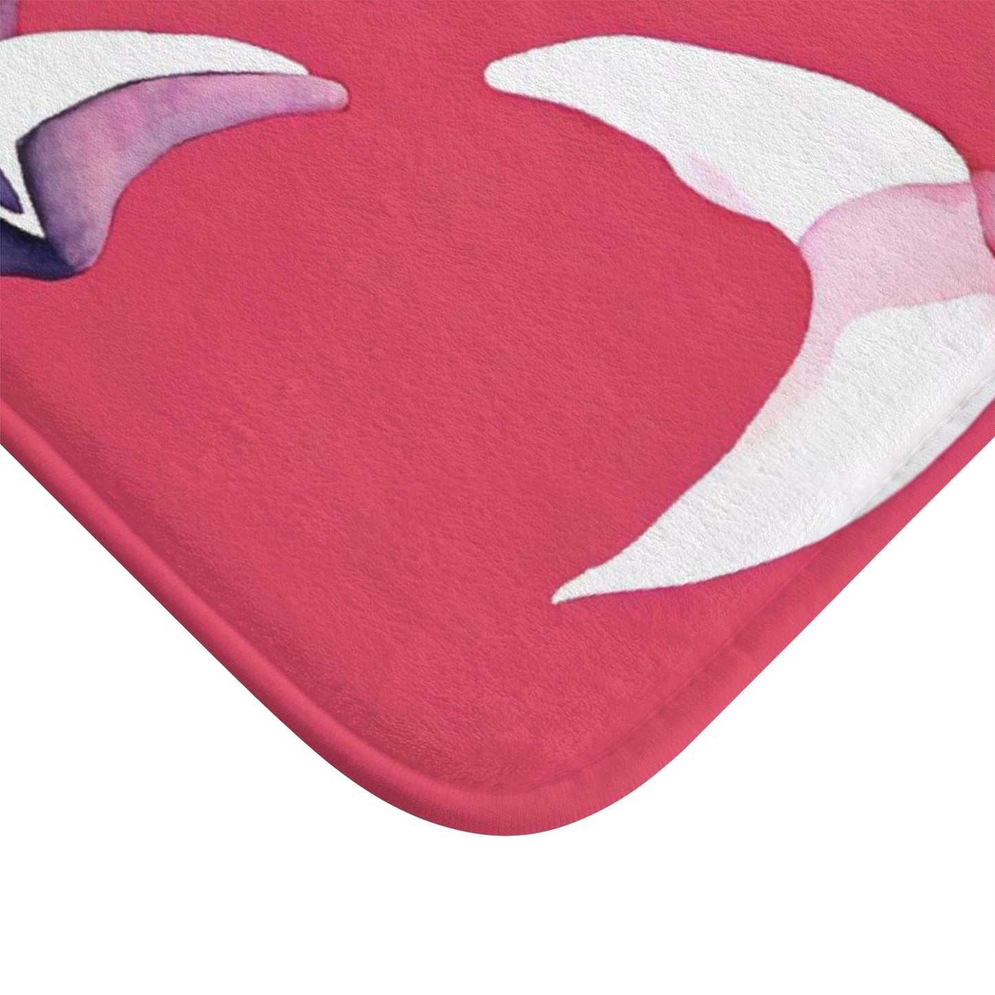 Pink And Purple Watercolor Dolphin Bath Mat