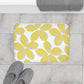 Grey And Yellow Flower Bath Mat