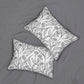 Black And White Modern Floral Lumbar Pillow