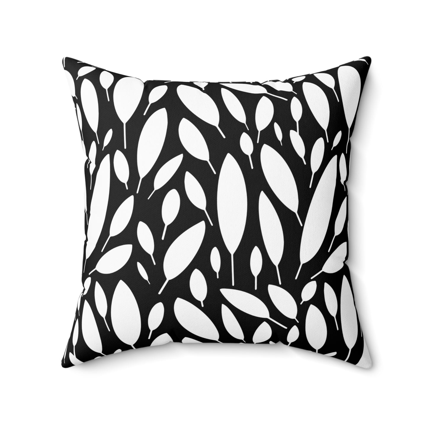 Black And White Modern Leaf Decorative Throw Pillow